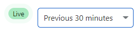 Timeframe drop-down with Previous 30 minutes selected.