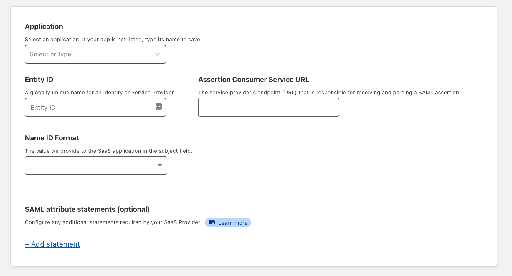 Custom SaaS statements