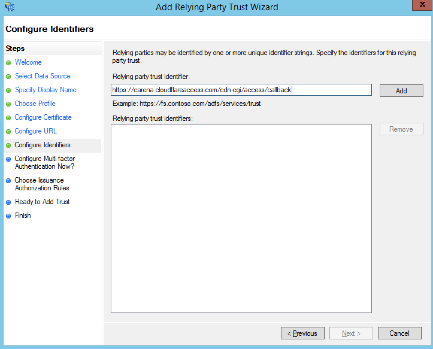 Configure Identifiers